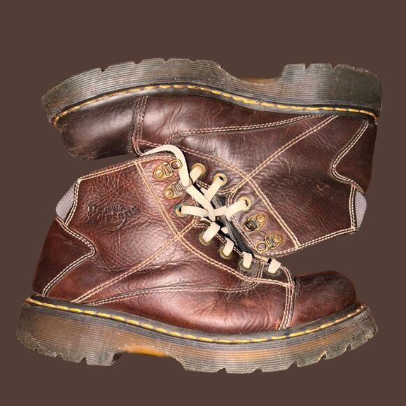 Dr. Martens 8A08 Y2K No Slip Air Wair Brown Leather Work Boots Size 10 - Picture 10 of 10